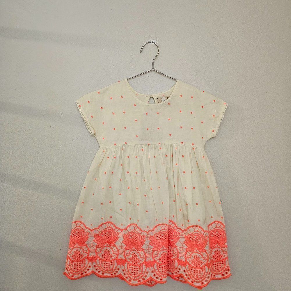 Peek Coral Lace Dress Sz S (6-7)
